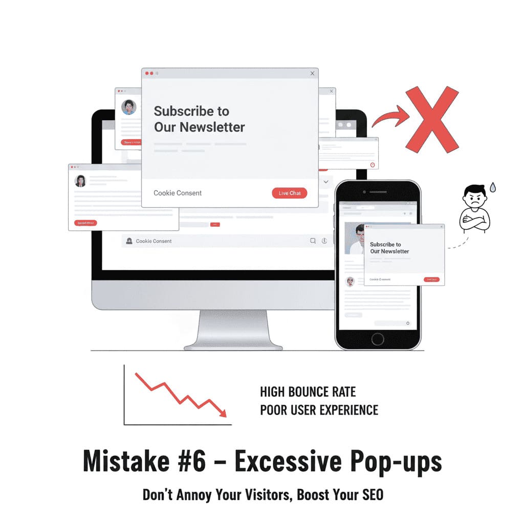 Excessive pop-ups hurt UX and SEO. Use subtle CTAs with WebsApex.