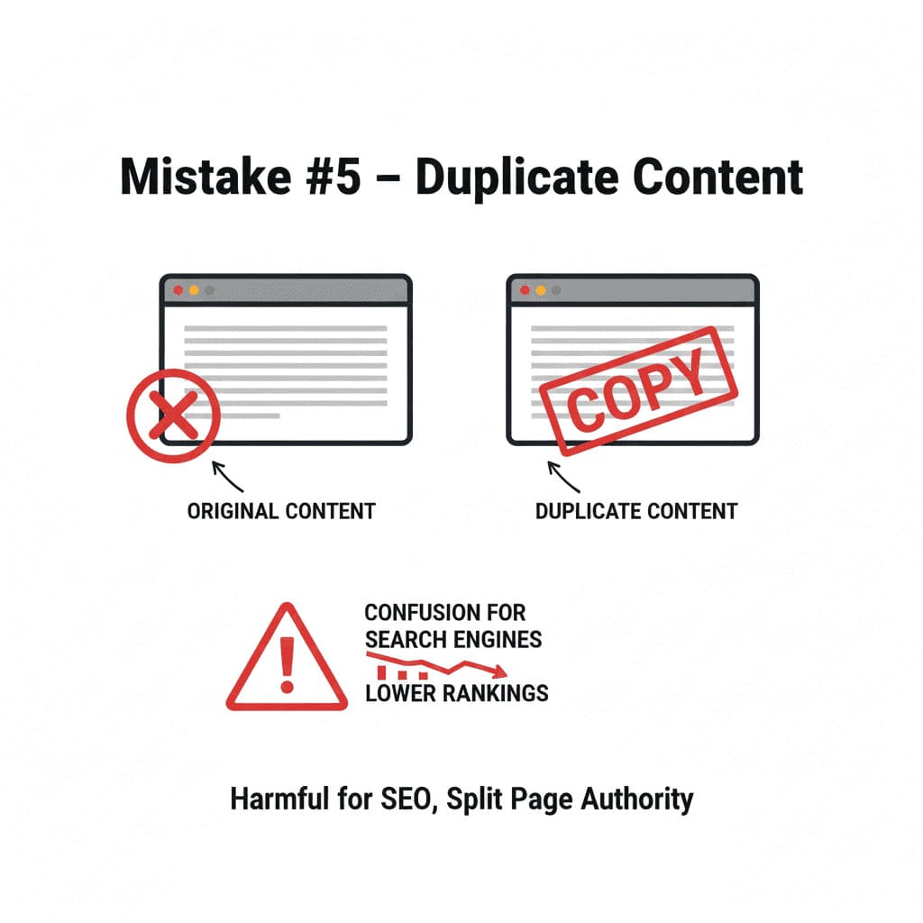 SEO mistake: Fix internal and copied duplicate content with WebsApex.
