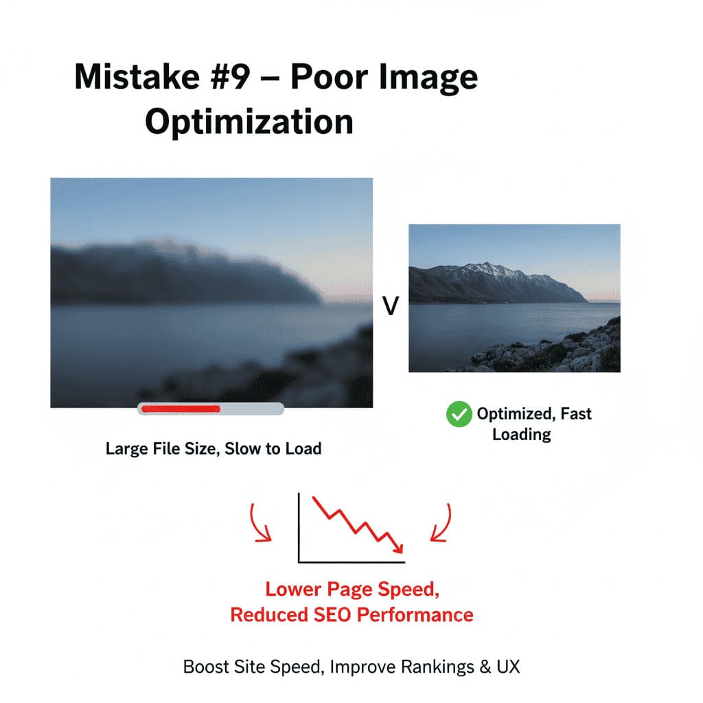 Compress images, use descriptive file names, and alt text with WebsApex.
