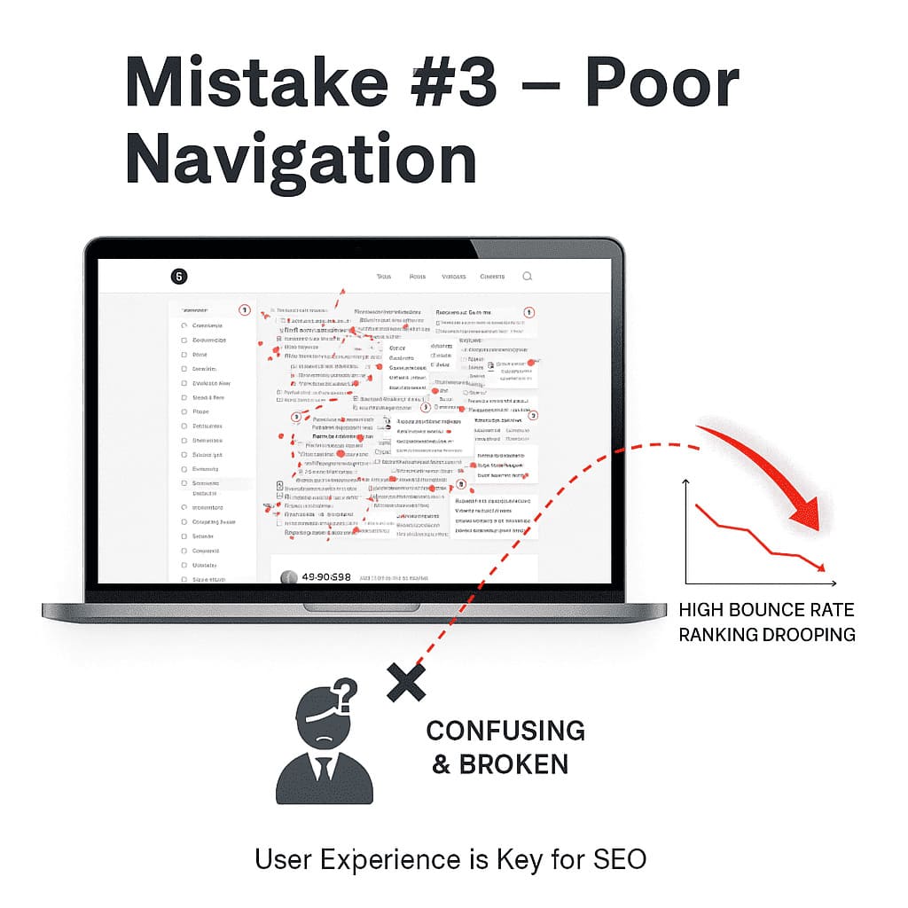 Confusing website navigation causing poor UX and lower SEO – WebsApex